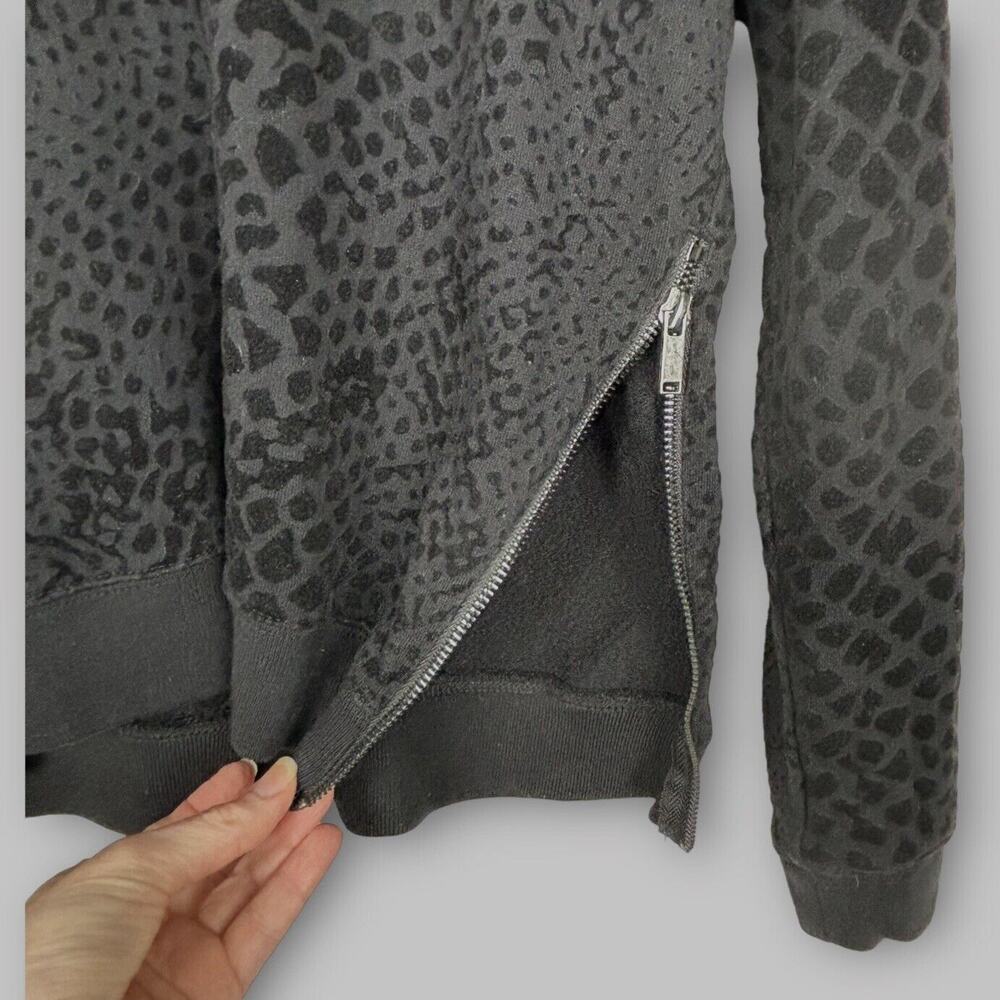 Rails Animal Print Sweater, Medium, Side Zip, Raised Velvet Texture